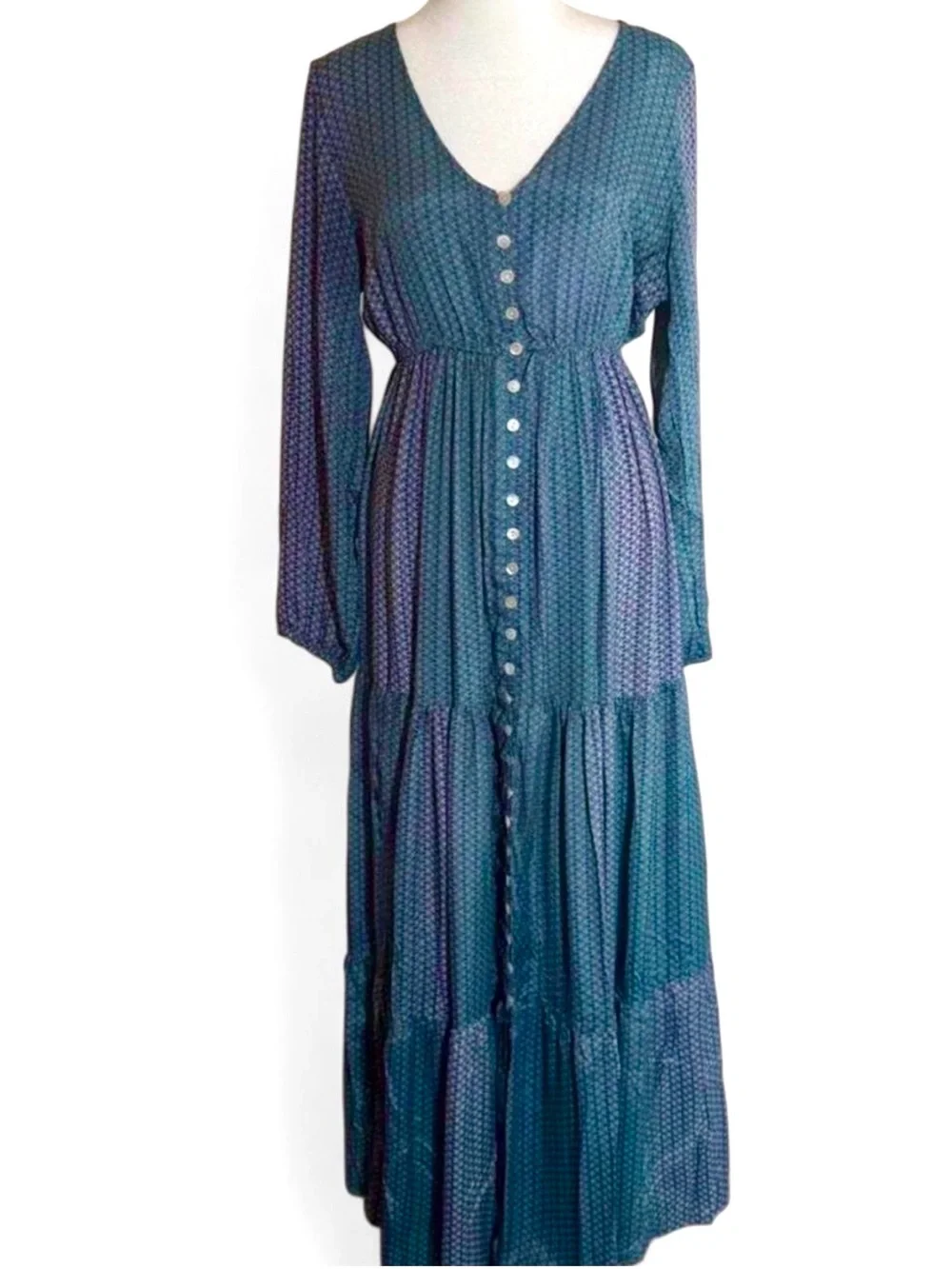 flutter sleeve midi dress Southern Tide Women's Clementine Blue (Size XS) 100% Viscose OMRA or a Sunday service Prom Dress | Formal Height:6.5'